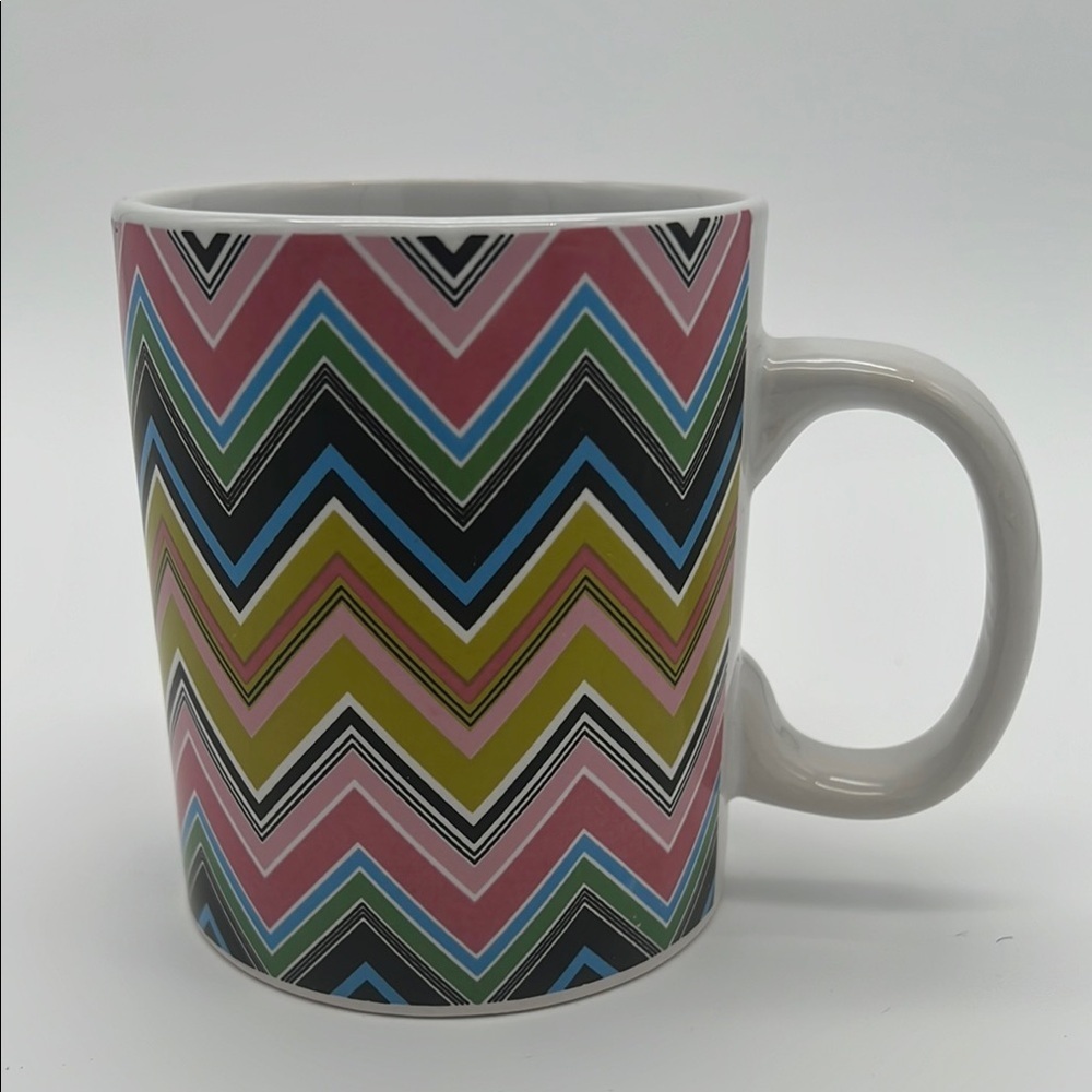 Zigzag Multicolor Bohemian Patterned Ceramic Mug with Colorful Pastels